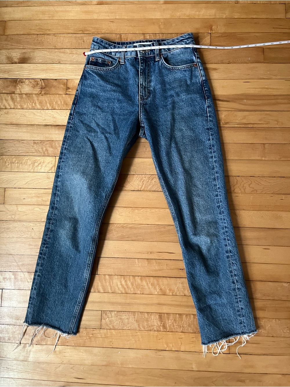 Classic Blue Denim Jeans - Straight Fit